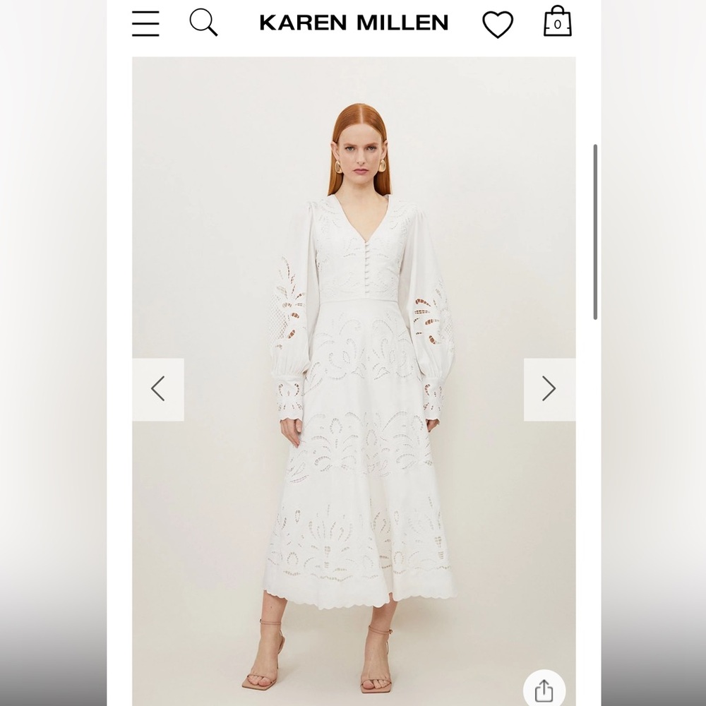 Elegant White Eyelet Dress